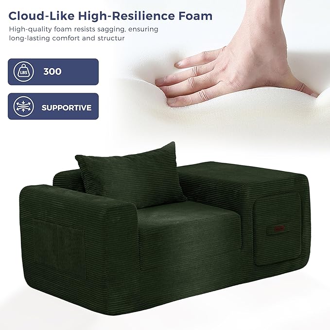 MAXYOYO Folding Sofa Couch, Convertible Floor Sofa