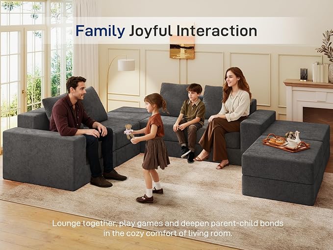 Living&Giving 128" U-Shaped Cloud Sectional Couch