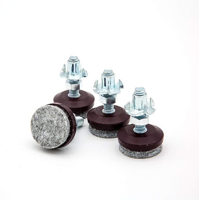 HUAYY 4 Pack Adjustable Furniture Leveling Feet, 1/4-20 Threaded Stem,