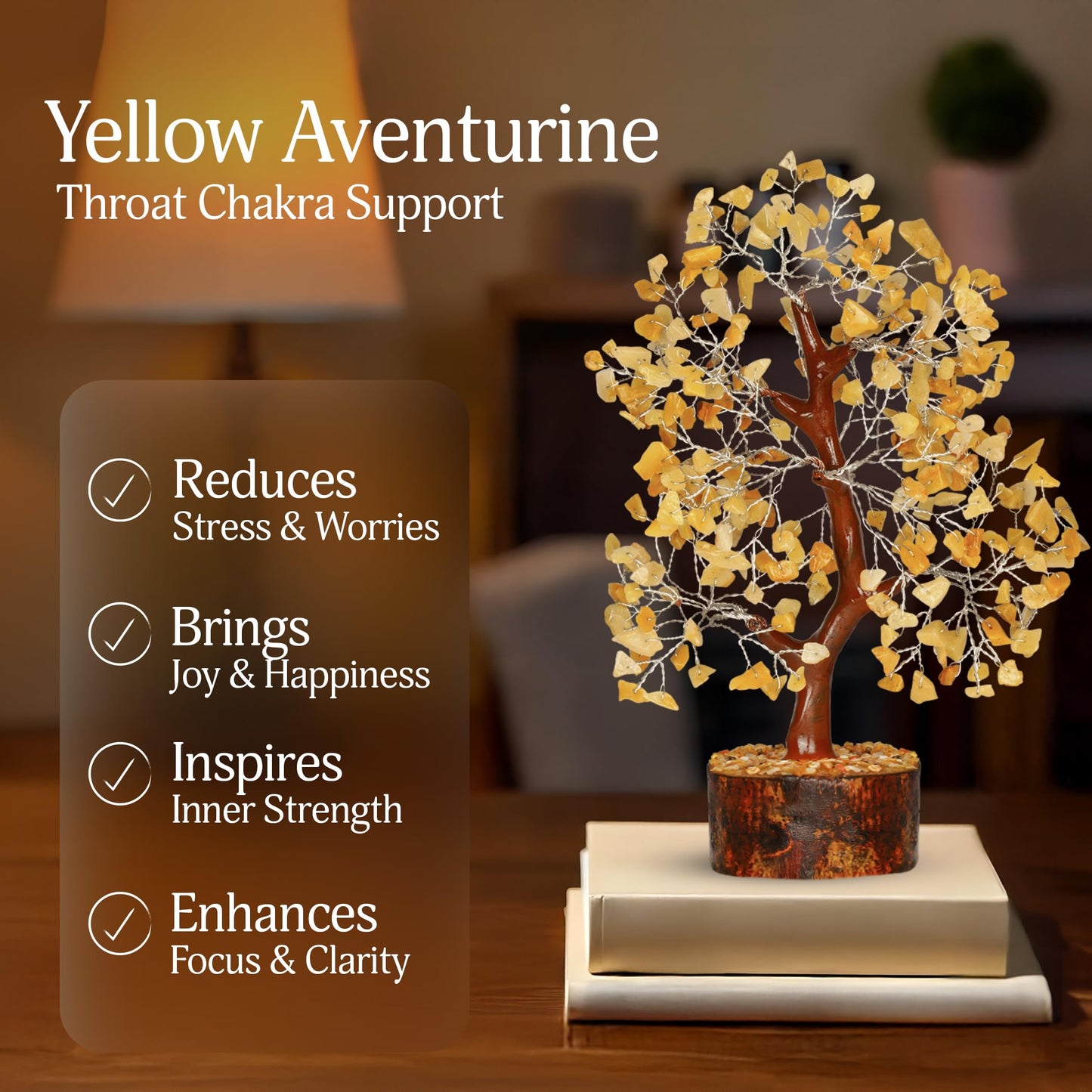 Yellow Aventurine Crystal Tree, Crystals and Stones, Crystal Tree for Positive Energy, Room Decor, Office Decor, House Warming Gifts New Home