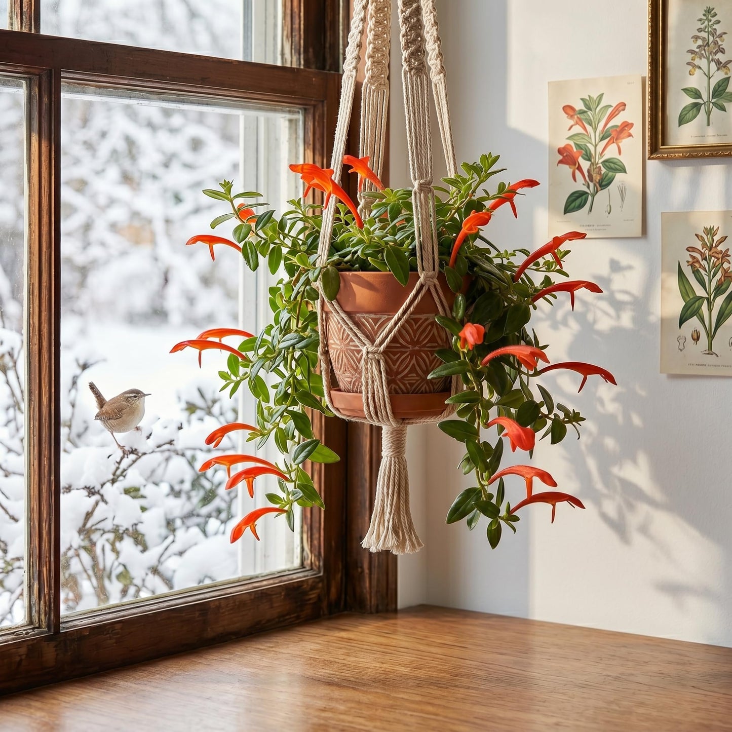 Traling Golden Fish Plant Live, 4-6 Inch Tall, Columnea Goldfish Plant with Long Foliage for Hanging Baskets or Indoor Display