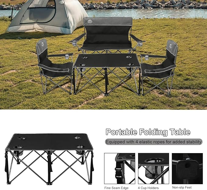 Oversized 4 Pcs Camping Chair Set