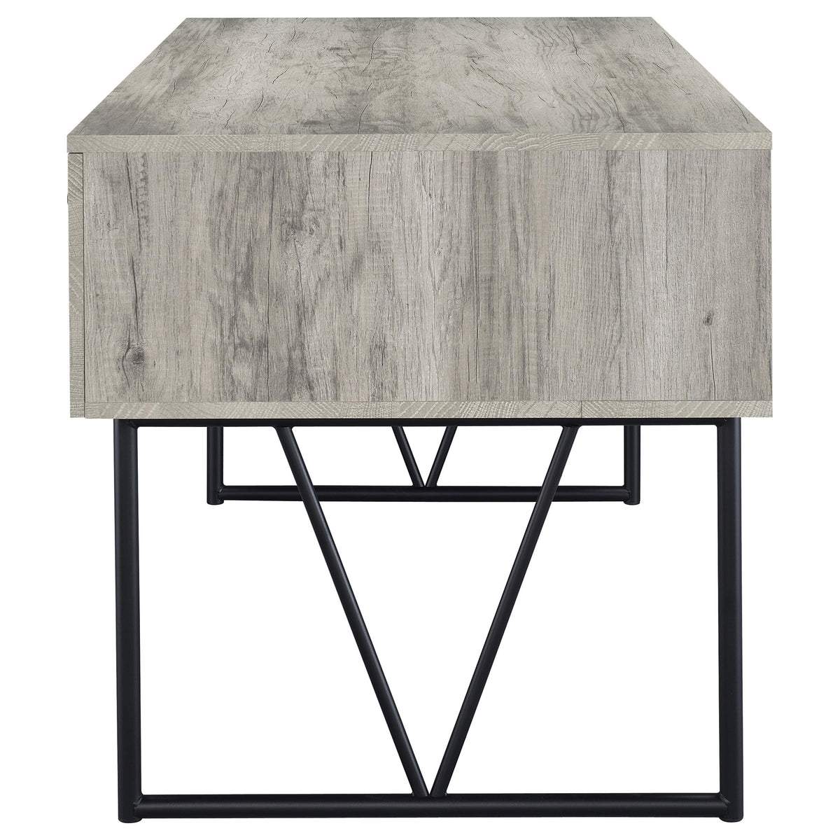 Coaster Home Furnishings Analiese Rustic 63-Inch 4-Drawer Home Office Computer Writing Desk Study Table with Storage Engineered Eco-Friendly Wood Look Laminate Sturdy Steel Grey Driftwood 801999