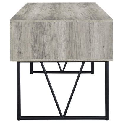 Coaster Home Furnishings Analiese Rustic 63-Inch 4-Drawer Home Office Computer Writing Desk Study Table with Storage Engineered Eco-Friendly Wood Look Laminate Sturdy Steel Grey Driftwood 801999