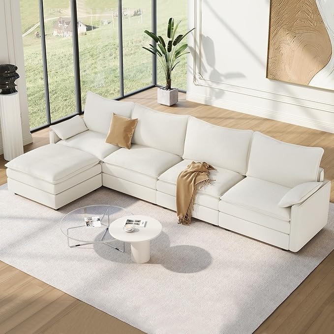 Vesgantti 142" Cloud Couch Sectional Modular Sofa, Comfy Sectional Couch