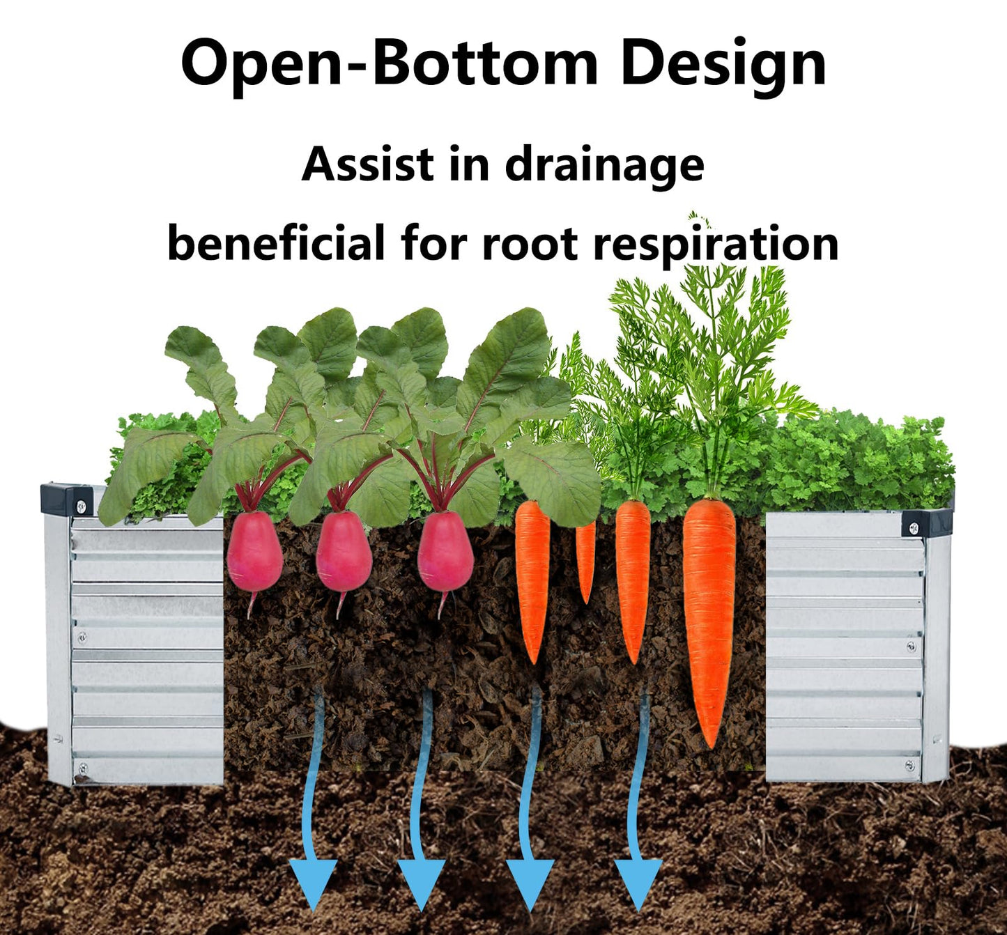 Meberam 2 Pack 6x3x1FT Galvanized Raised Garden Beds Kit Outdoor Metal Gardening Planter Box for Vegetable Elevated Flower Herbs,Silver