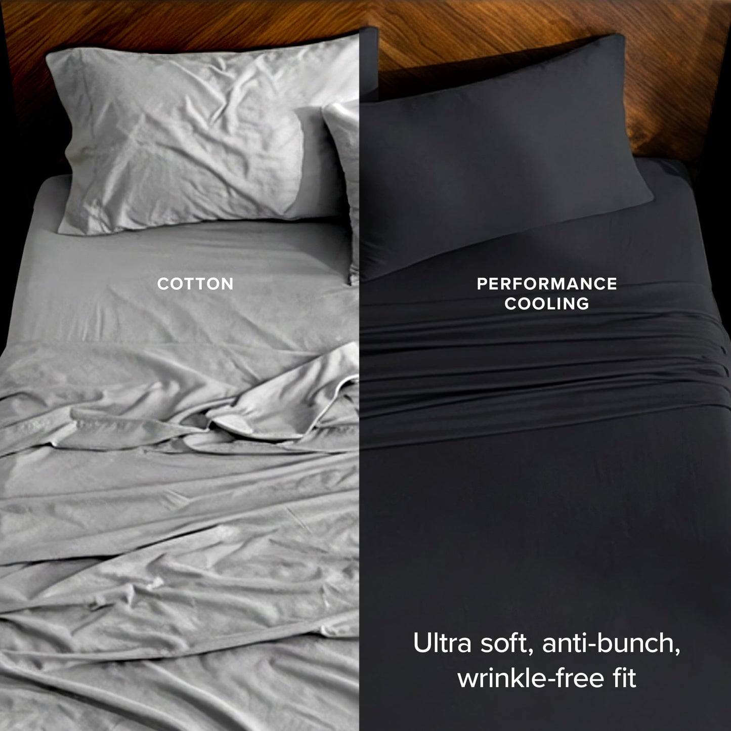 Bare Home Cooling Performance Jersey Knit Stretch Sheet Set, Moisture-Wicking & Breathable, 4-Way Stretch Bed Sheets, Envelope Pillowcases (Full, Light Grey)