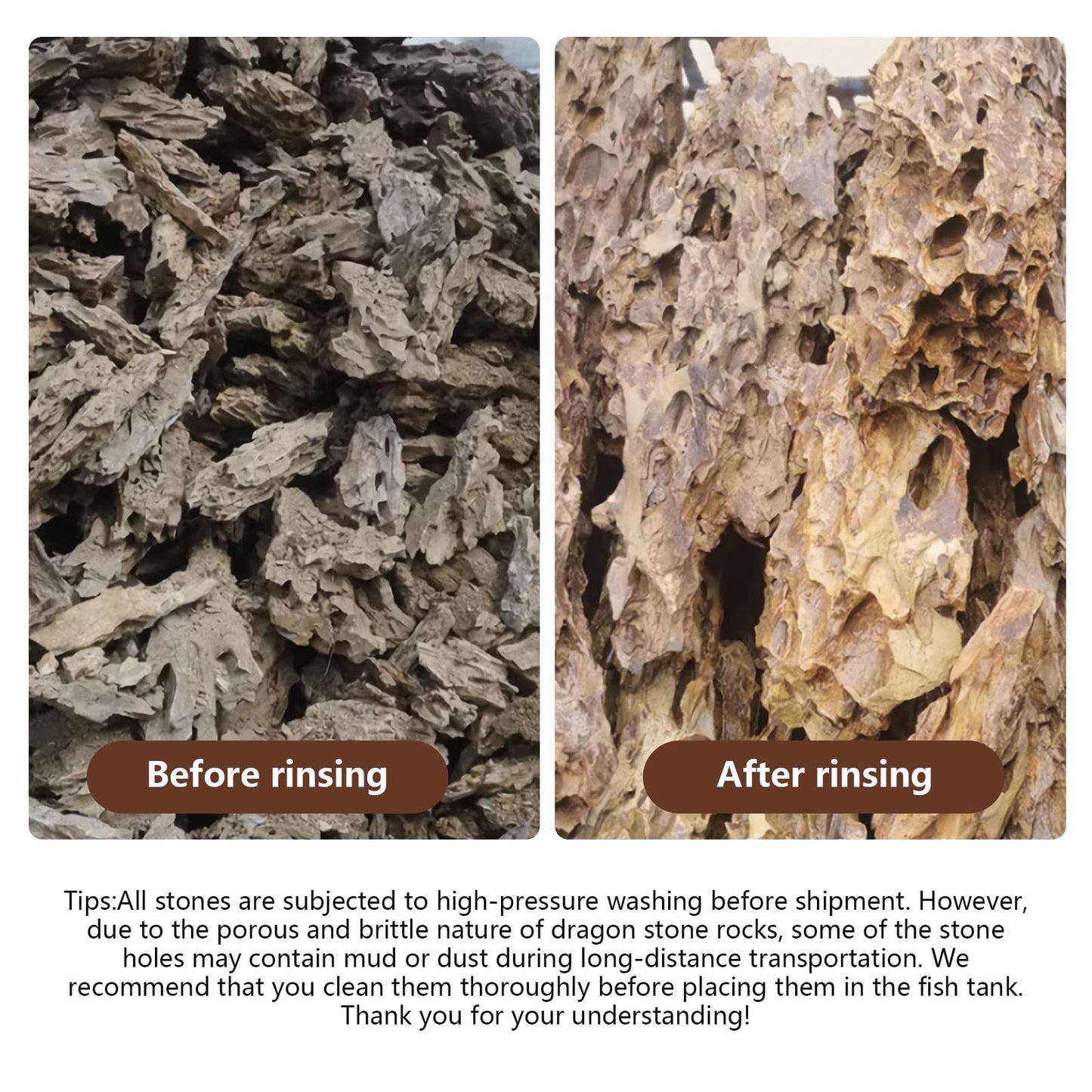 Hygger CO2 6.6LB Dragon Stone Rock for Aquascaping,Aquarium Decor, Fish Tank Decorations,4-10 Inches Natural Ohko Stone for Fish Tank Landscaping