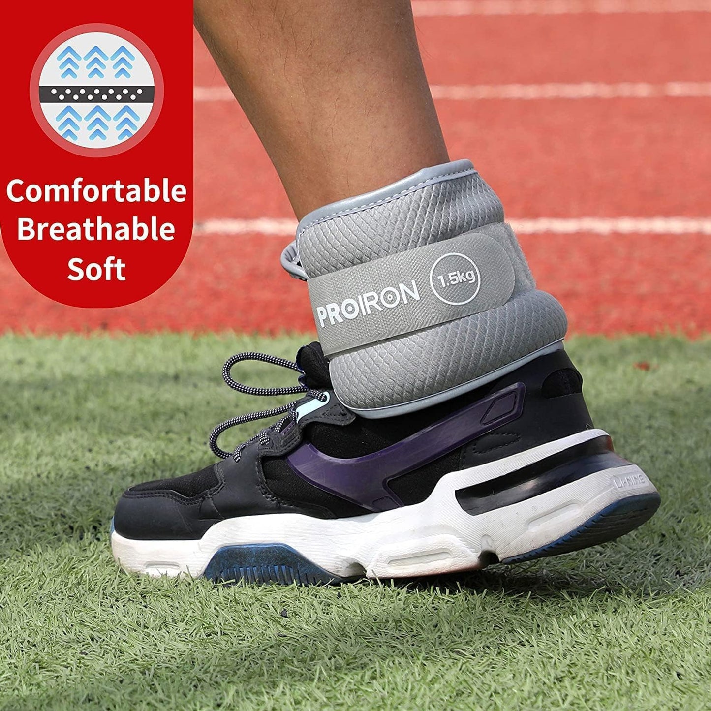 PROIRON Ankle Weights Wrist Leg Weights for Women Men 3 LBS in Pair Reflective Ankle Weight Set for Fitness Exercise Jogging Aerobics