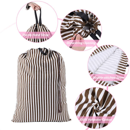 SWISSELITE Laundry Bag with Handle and Drawstring, Large Heavy Duty Laundry Bag, 28 x 40 Inches Travel Dirty Clothes Bag for Laundromat and Household