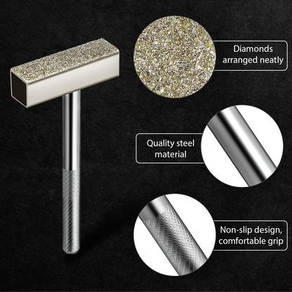 3 Pieces Grinding Wheel Dresser Tool Diamond Grinding Wheel Stone Dresser with Flat Diamond Coated Surface for Grinding Deburring Wheels, Silver
