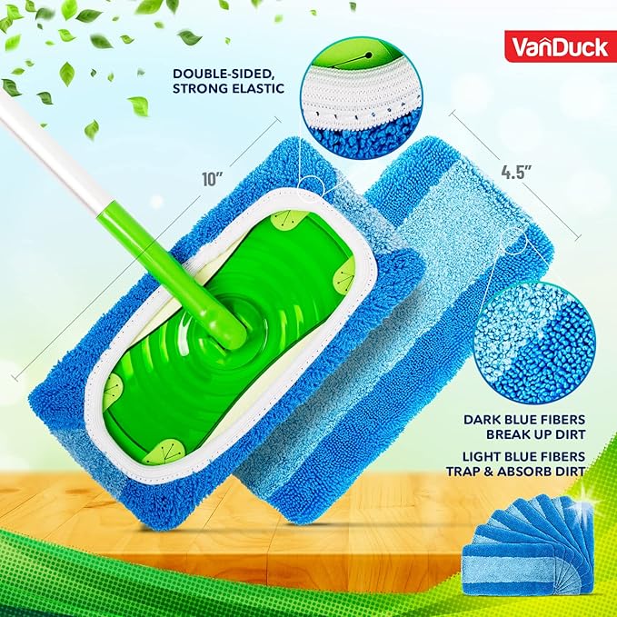 VanDuck Reusable Pet Heavy Duty Mop Pads Compatible