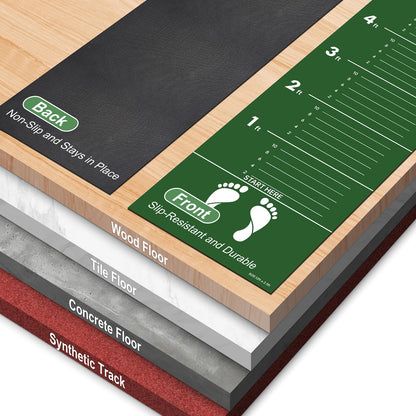 Standing Long Jump Mat, Broad Jump Measurement Mat for Training and Testing, Non Slip Jumping Measurement Tool for Gym, School PE and Track Practice