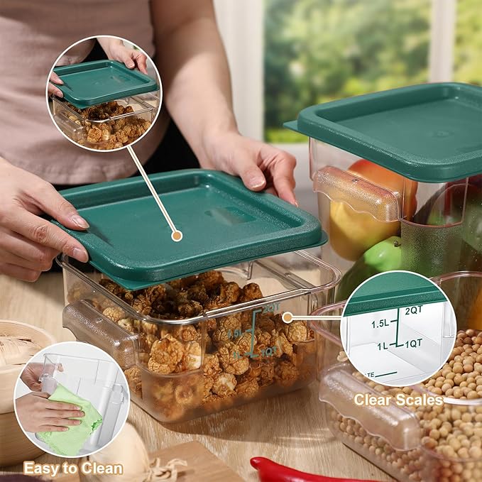 Barydat 4 Pcs Square Food Storage Containers