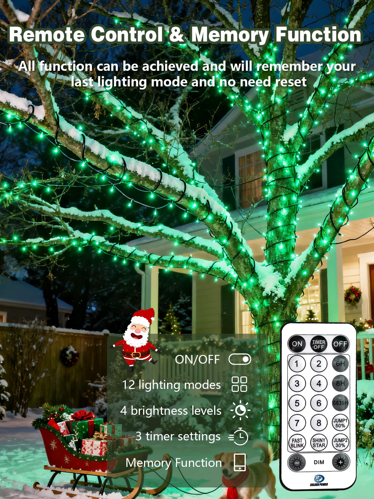 Voice Controlled Christmas Lights with Remote, 99 FT 300 LED String Lights Indoor Outdoor with 12 Modes 3 Timers, Dimmable Twinkle Light Plug in Waterproof for Tree St Patrick's Day Decorations, Green