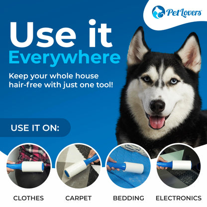 PetLovers Extra Sticky Lint Roller Mega Value Set 600 Sheets for Pet Hair Removal, Dog and Cat Lint Remover 6 Pack