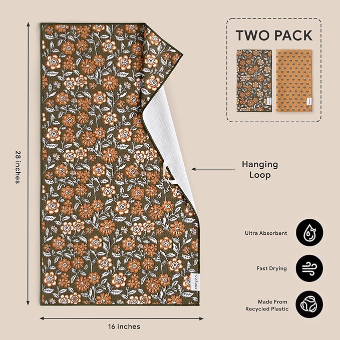 RECYCO Waffle Kitchen Towel Set of 2