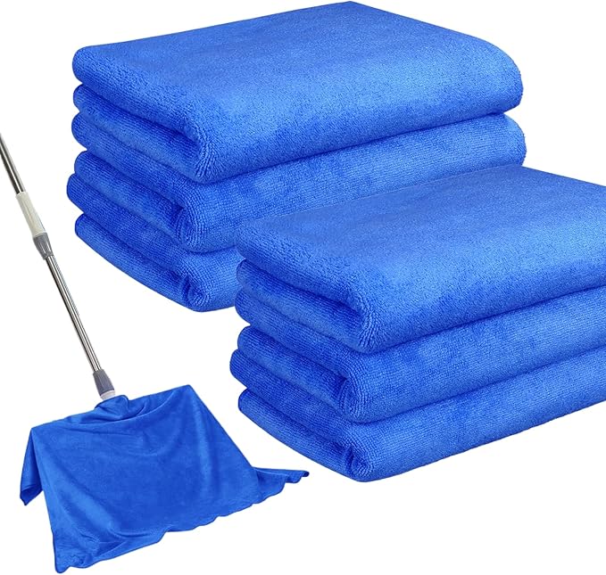 6 Pack Microfiber Cleaning Cloths Extra Large 30" x 20", XL Rags Washable
