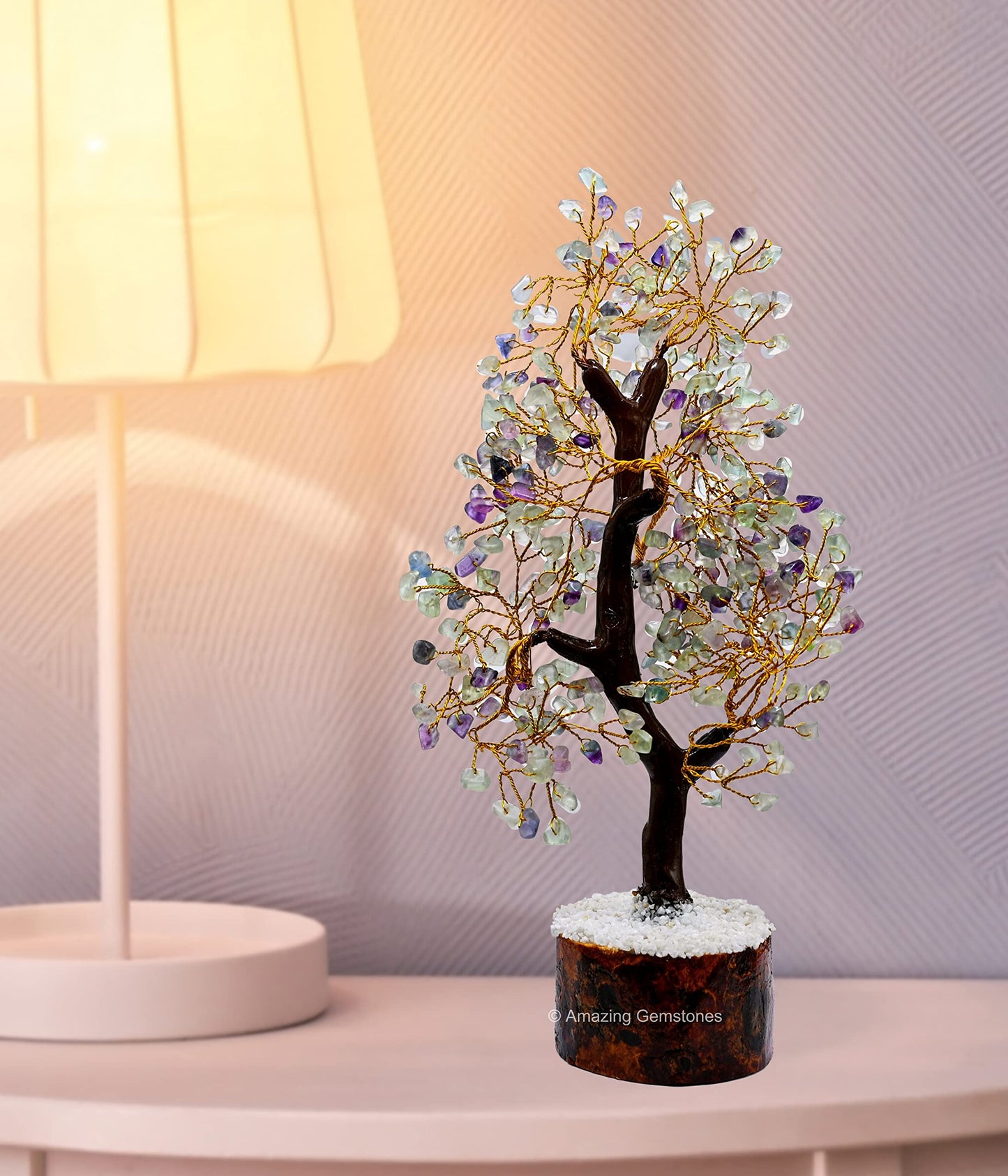 Amazing Gemstone Crystals and Healing Stones Birthday Gifts for Women - Fluorite Crystal Tree of Life Home Decor Stocking Stuffers, Bookshelf, Room, Meditation Gift for Mom Dad Unique Birthday Gifts