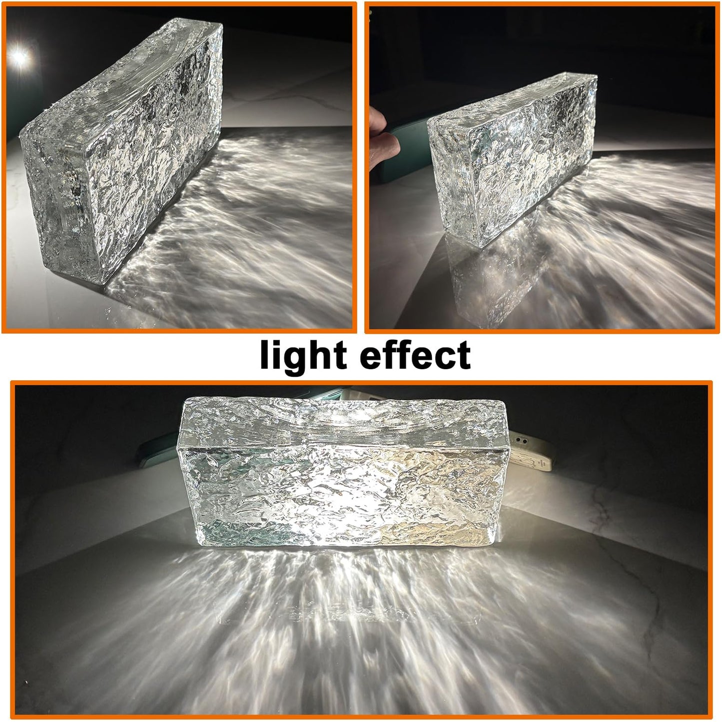 Yutianli Transparent Glass Blocks Wall Decor Ice Crystal Textured Solid Rectangular Glass Bricks Used as Partition Walls Accent Wall