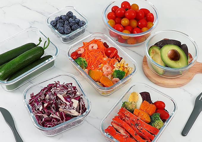 M MCIRCO 24-Piece Glass Food Storage Containers