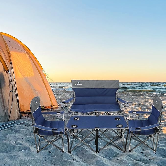 Camping Chair Set of 3, Outdoor Folding Camping Chairs
