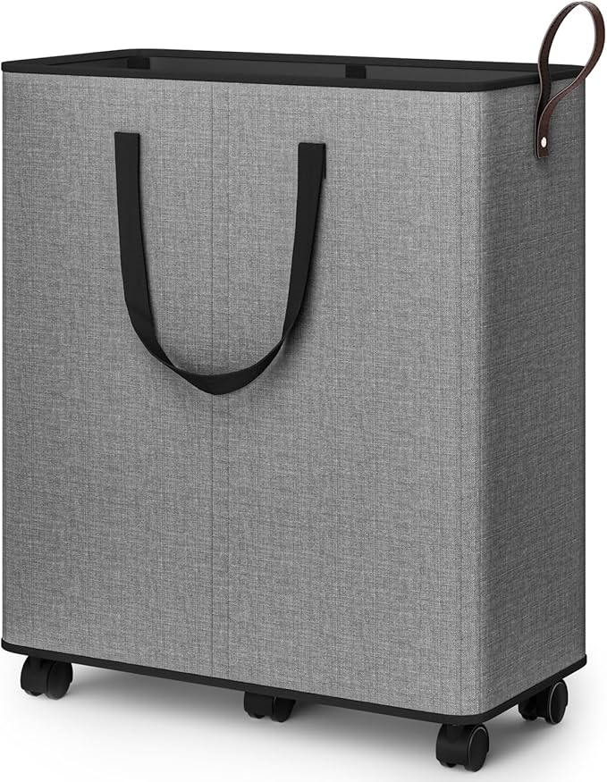 Laundry Basket with Wheels, Collapsible Laundry Baskets, Laundry Hamper with