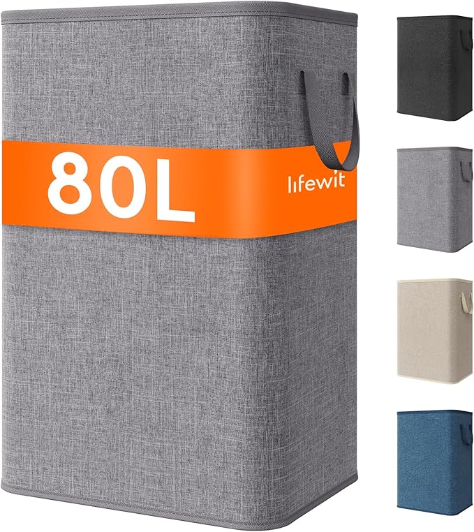Lifewit 80L Large Tall Laundry Hamper, Collapsible Laundry Basket