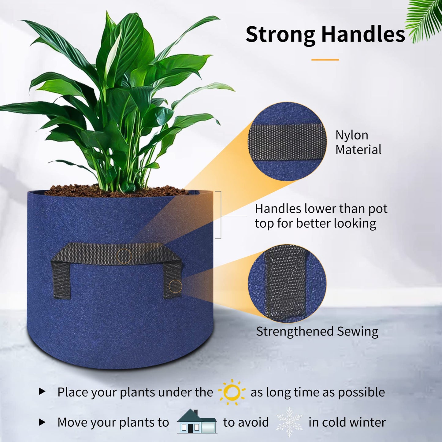 HAOWIN 400G Thickest 7-Pack Colorful Plant Grow Bags, Fabric Pots 10 Gallon 7 Gallon 5 Gallon 3 Gallon Variety Size Pack, Plant Labels Included Potato Growing Bags
