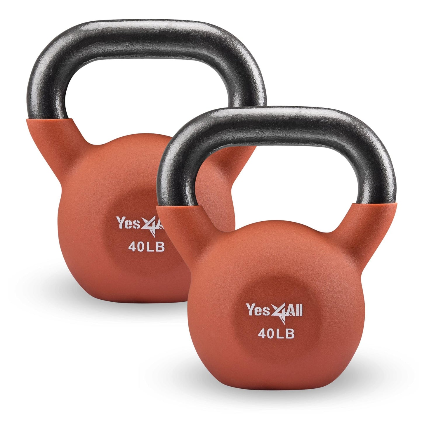 Yes4All Kettlebell, 5-65 LB Neoprene Coated Cast Iron Kettlebells, Wide Grip Handle & Flat Bottom for Swings, Squats, Deadlifts, Push Ups & Full Body Training at Home Gym - Single & Set