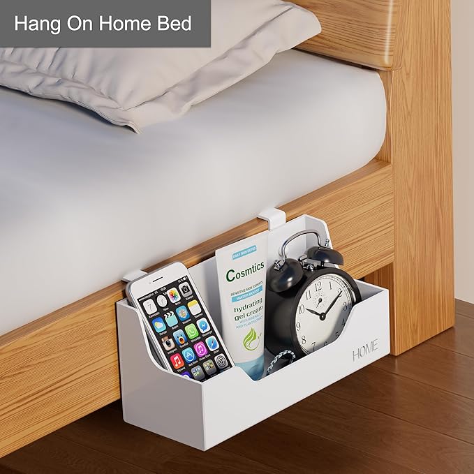 Bedside Caddy Hanging Storage Basket Little Plastic Beside Shelf Hang-on