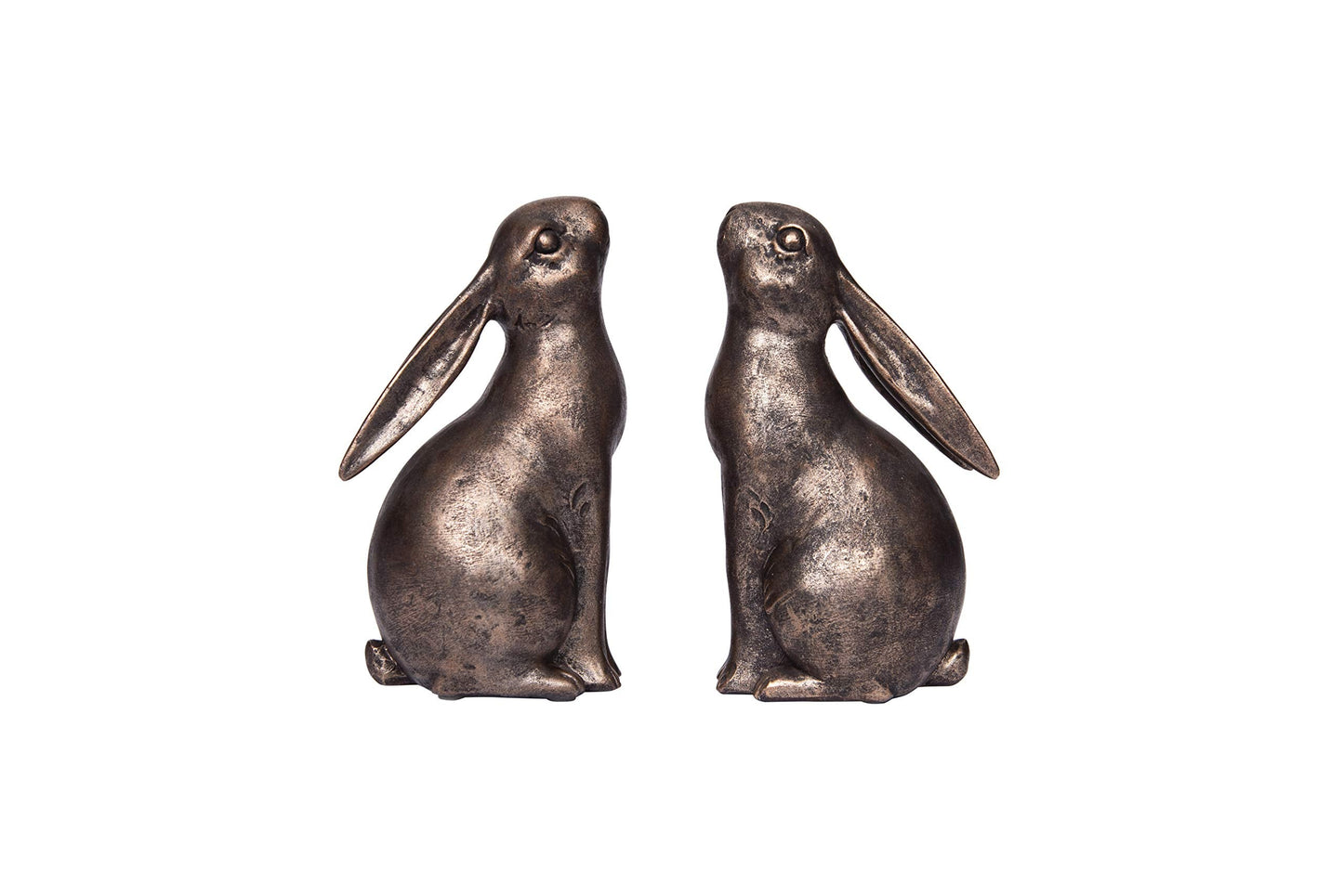 Creative Co-Op Decorative Resin Rabbit Bookends, Bronze
