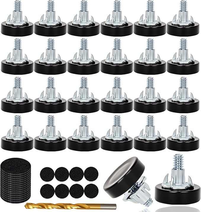 24 PCS 1/4" Thread Furniture Feet Levelers, Furniture Leveling Feet
