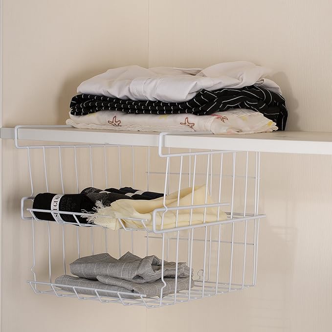 Lonians 2-Pack Under Shelf Hanging Storage Baskets