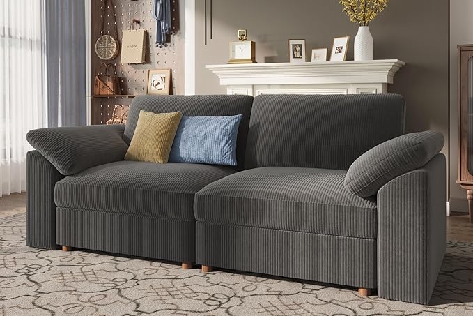 EASE MOOSE Comfty 2 Seat Couch, FSC Certified Modern Deep Seat Sectional Modular