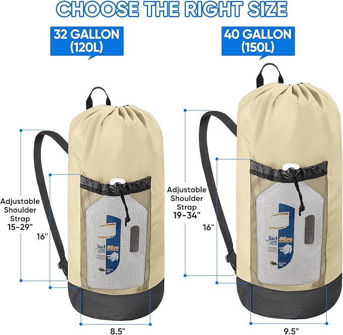 BALEINE 120L Laundry Bag Backpack, 900D Oxford Fabric Large Travel Laundry Bags