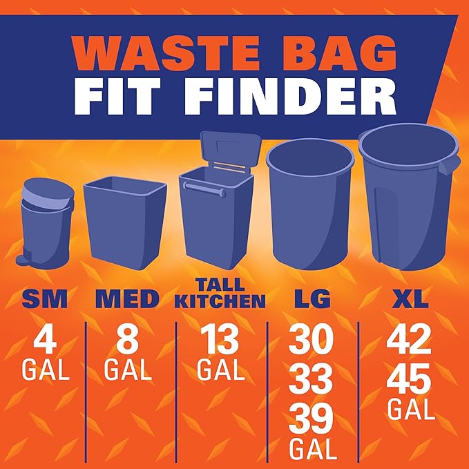 Hefty Strong Large Trash Bags, 30 Gallon