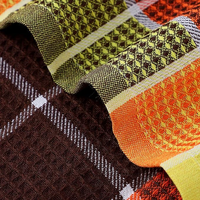 Bright Large Kitchen Towels, 16 Inch x 26 Inch Buffalo Check Dish Towels