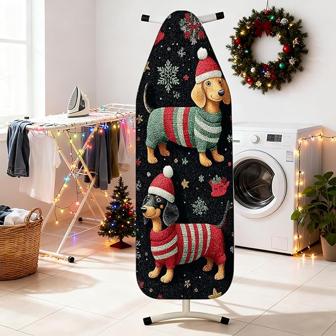 Nuxovilar Ironing Board Covers Winter Dogs in Sweaters Pattern Polyester 15x54