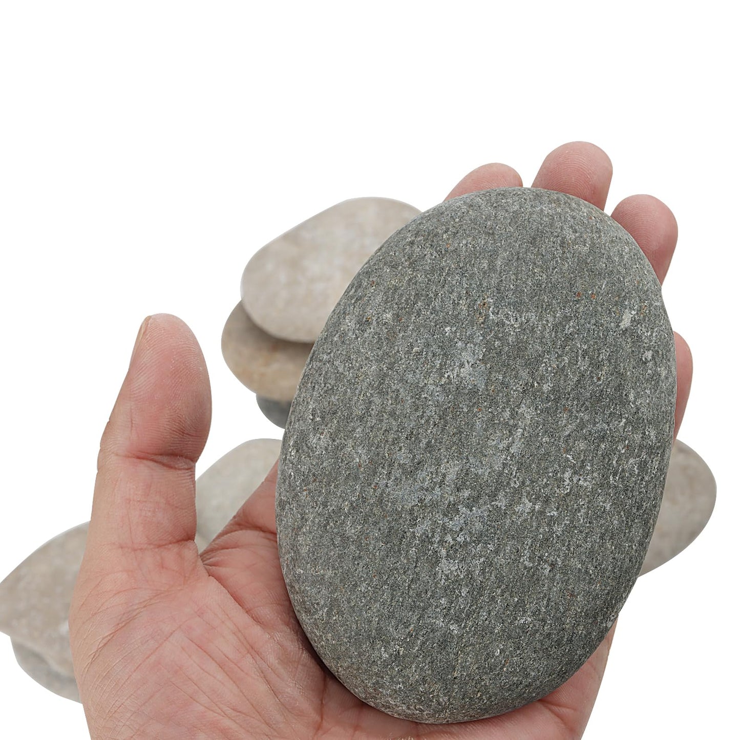 SHEUTSAN 12 PCS 3-4 Inch River Painting Rocks, Crafts Stones, Flat Rocks, Smooth Painting Stone for DIY Project, Hand Crafts