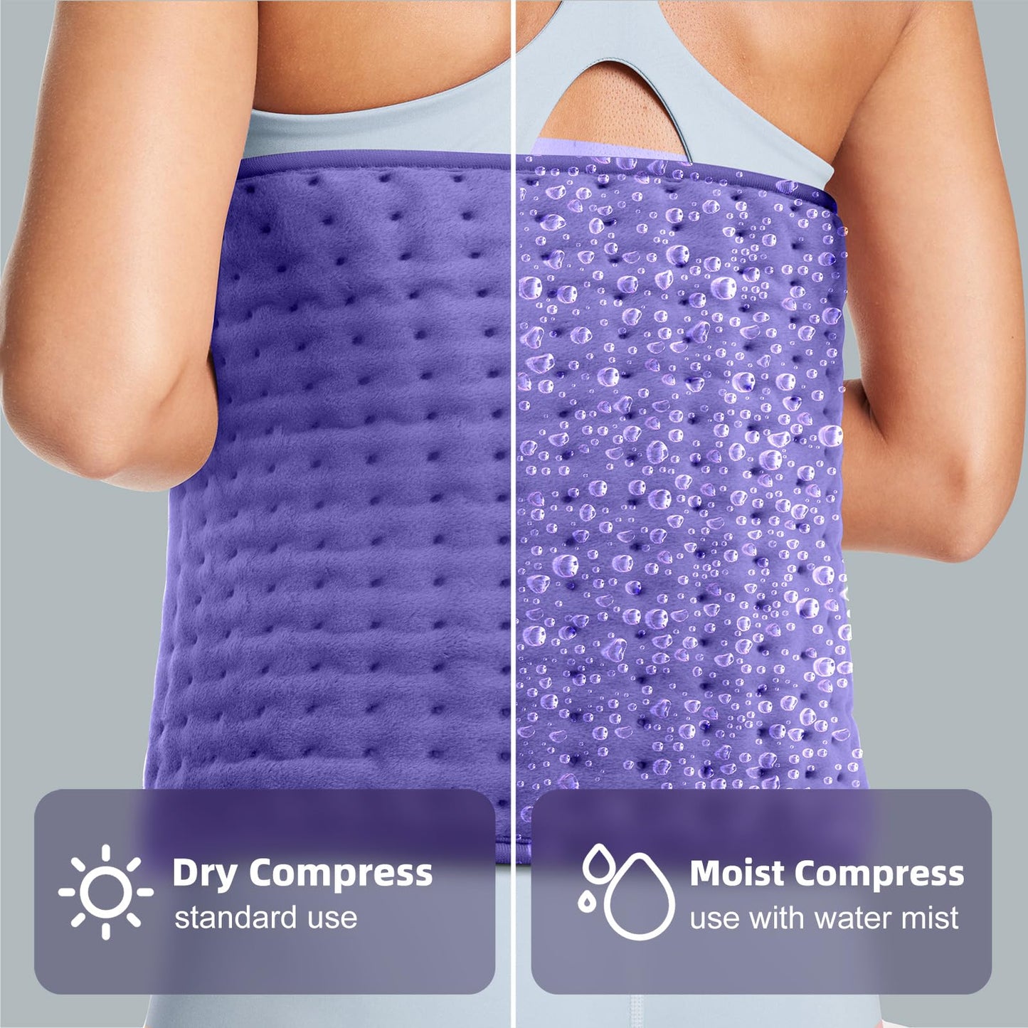 Heating pad for Back, Neck, Shoulder, Cramps and Leg Pain Relief, Heat Pads Christmas Gifts for Women, Men, Mom, Dad, Auto-Off,Machine Washable,Moist Dry Heat Options,Extra Large 12"x24"