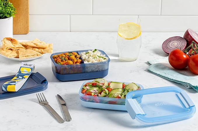 Ello 2-Pack Lunch Stack Plastic Food Storage Container Bento Box