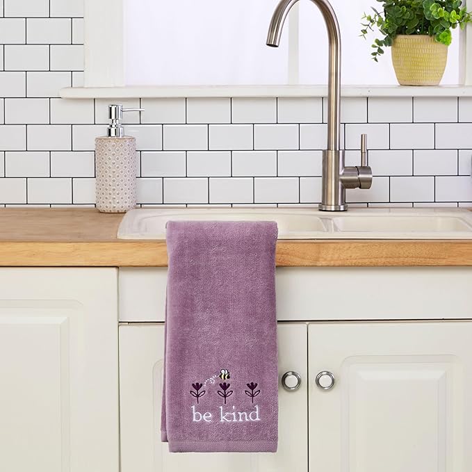 SKL Home Bee Kind 100% Cotton Embroidered 2pc Hand Towel Set, Decorative