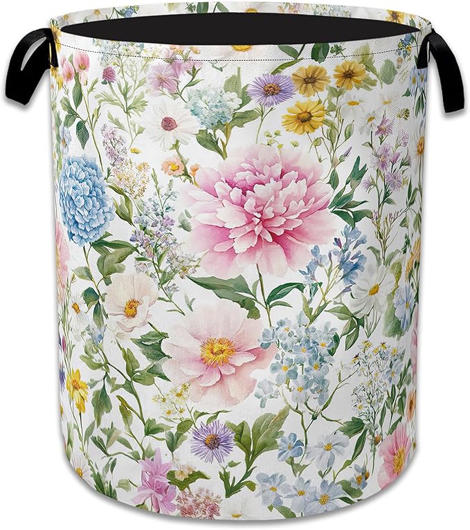 Watercolor Floral Laundry Hamper