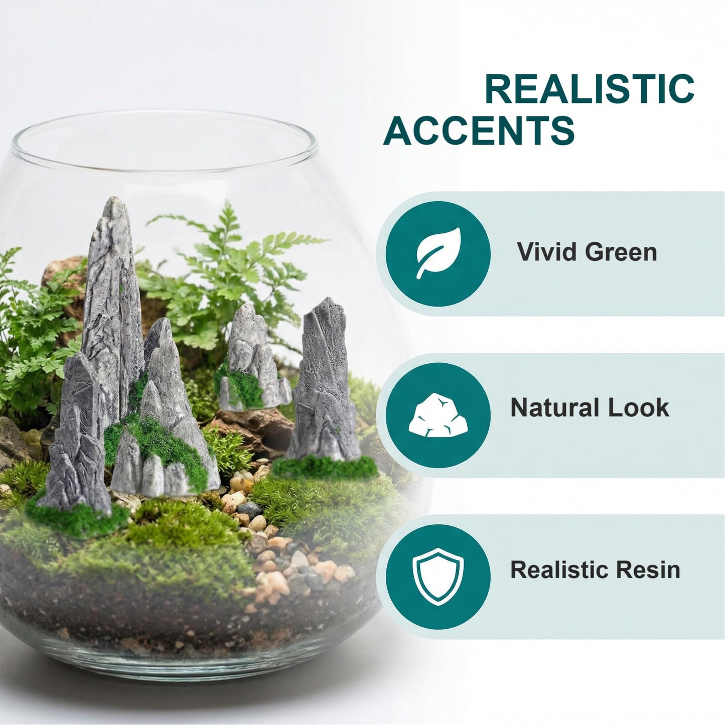 Wionin 8 Pieces Rockery Decor Zen Garden Accessories Micro Landscape Garden Decoration Mountain Landscape Figurines Mini Statues for Bonsai for Home Office Displays