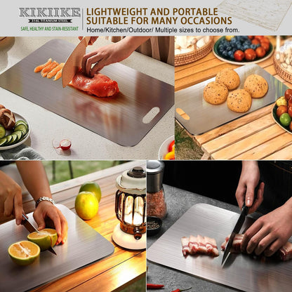 Titanium Cutting Board 2025 New Upgrade 100% Pure Titanium Cutting Boards for Kitchen - Double-Sided Food-Grade Chopping Board Non-Stick Durable and easy to clean (15.3 x 11 in)