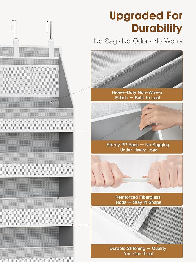 Criusia Over The Door Organizer, Heavy-Duty 6-Shelf Hanging Storage