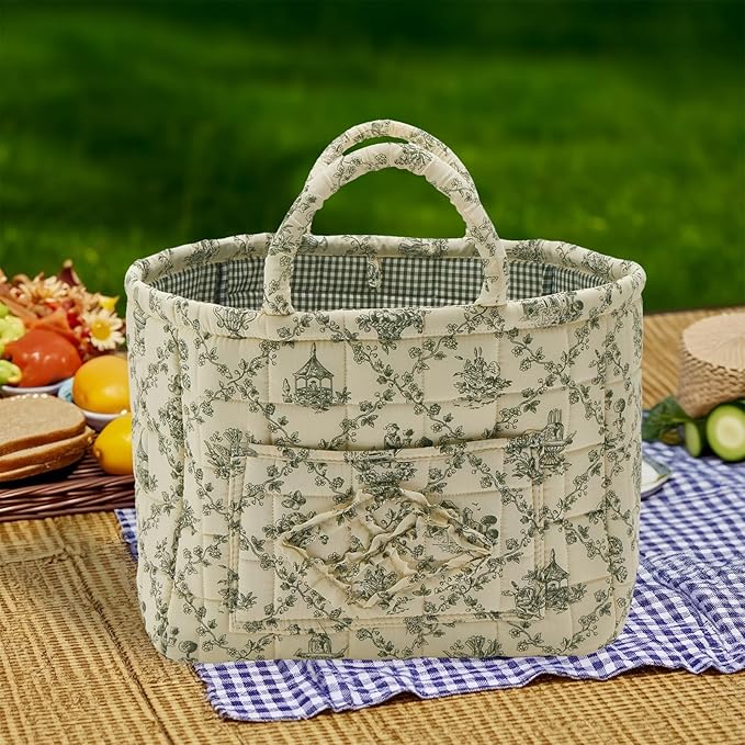 Quilted Fabric Storage Basket