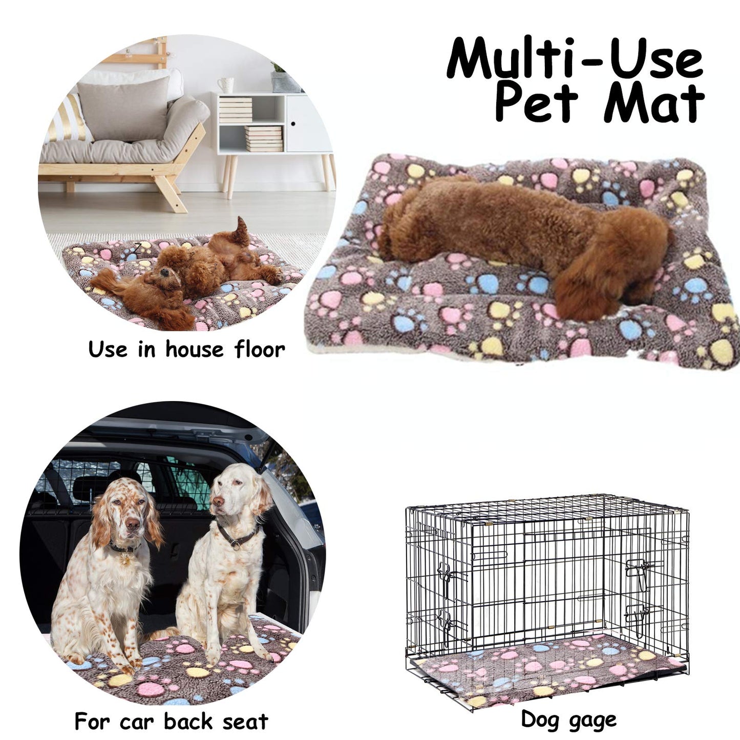 Vejaoo Dog Bed Mattress Multipurpose Machine Washable Puppy Mat Cushions for Small/Medium/Large Dogs and Cat Cages XZ006 (61 * 41 CM, Coffee)