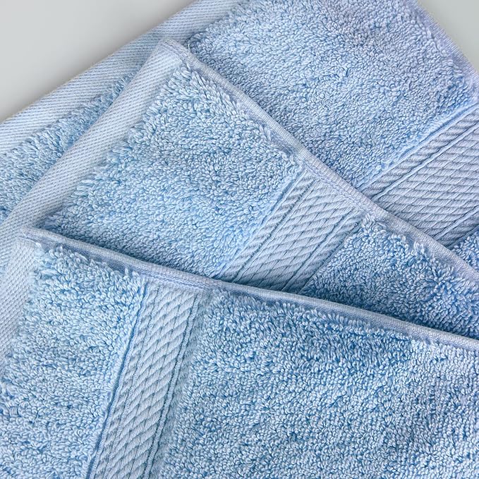 SUPERIOR Egyptian Cotton Pile 8 Piece Towel Set, Includes 2 Bath, 2 Hand